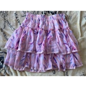 NWT Allison NY Size Small Pink Ruffle Tiered Skirt Delilah Mini Soft Tropical
